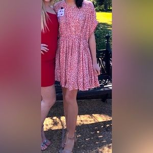 Women’s Free People Red Floral Baby Doll Mini Dress